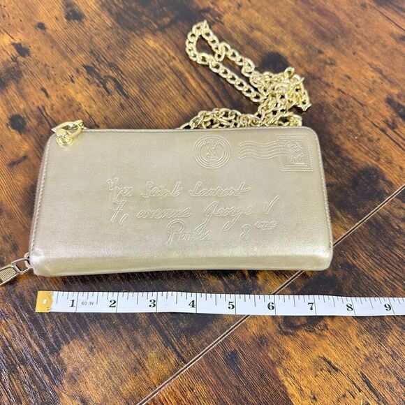 Yves Saint Laurent YSL Y-Mail Long Zippy Wallet Crossbody Converted - Picture 14 of 16